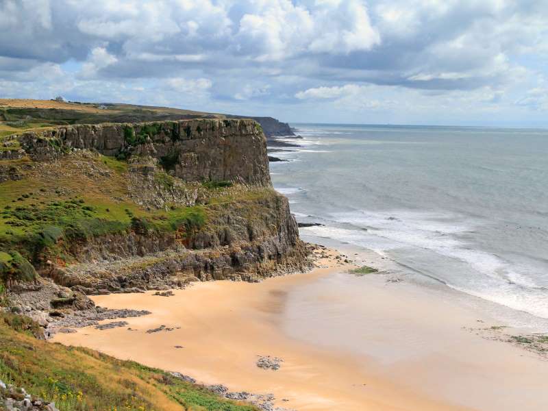Rocky coves and turquoise water at Mewslade Bay
