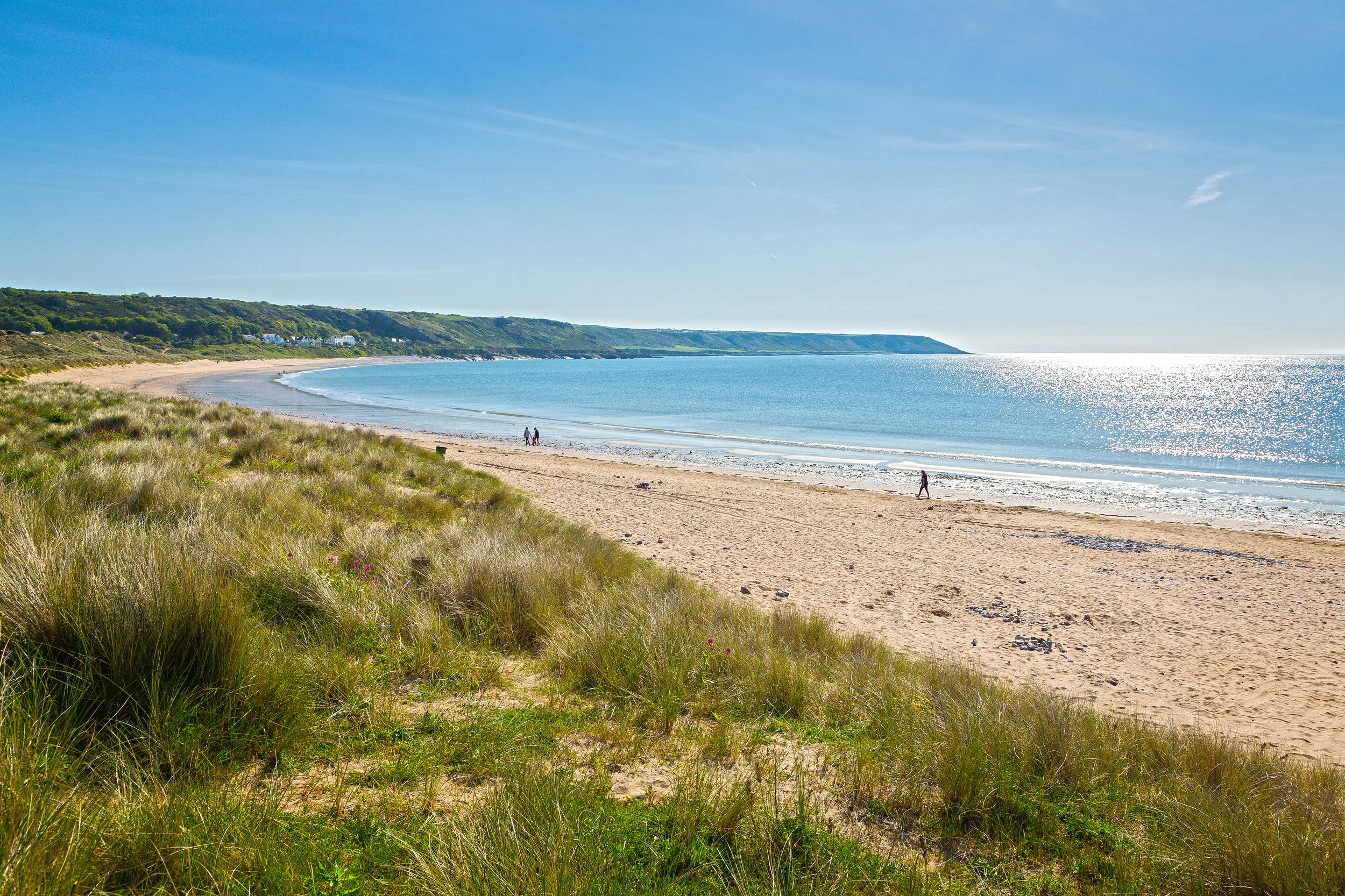 Promenade and wide sands at Port Eynon