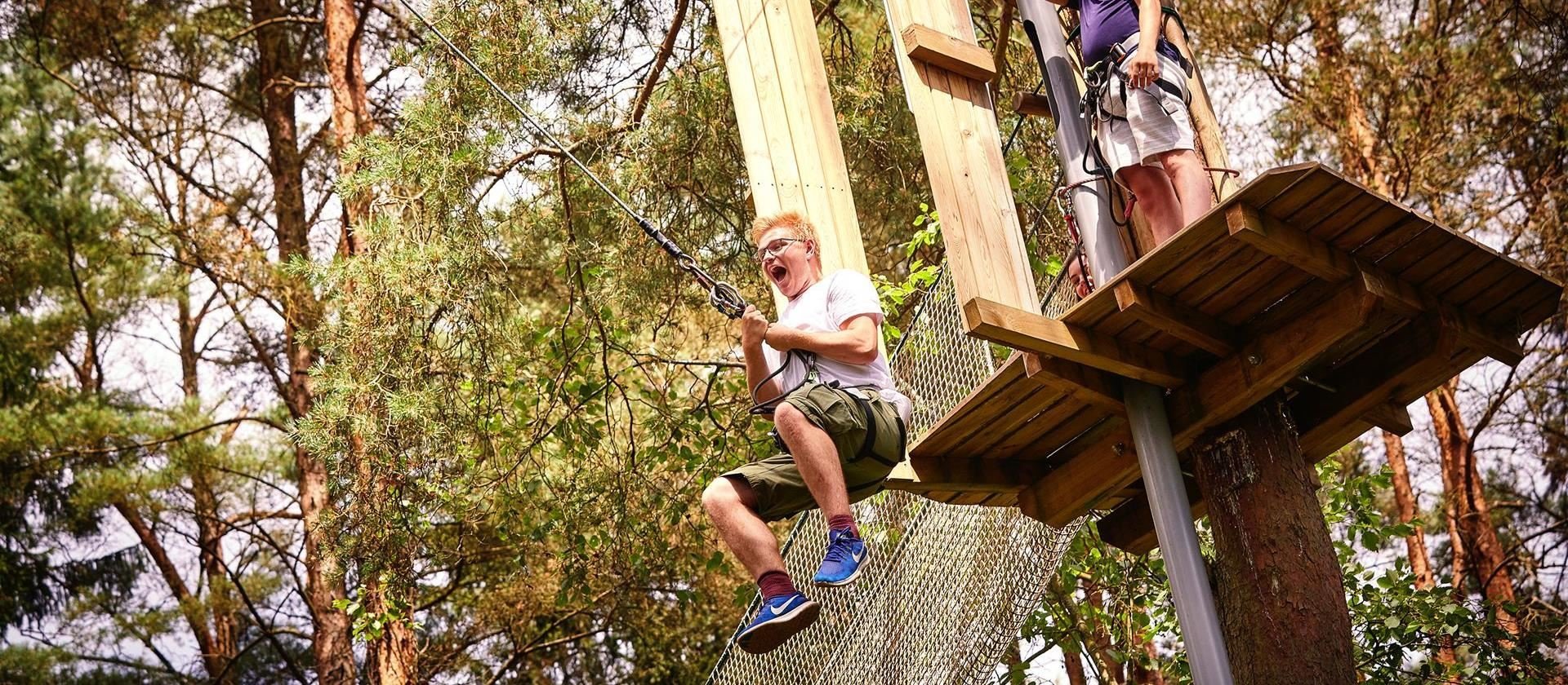 Zip line at Go Ape Margam, Port Talbot