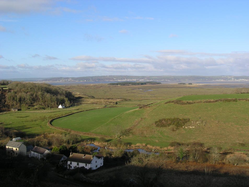 View over Llanmadoc’s salt marsh towards the estuary