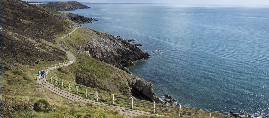 Coastal walking path on the Gower Peninsula