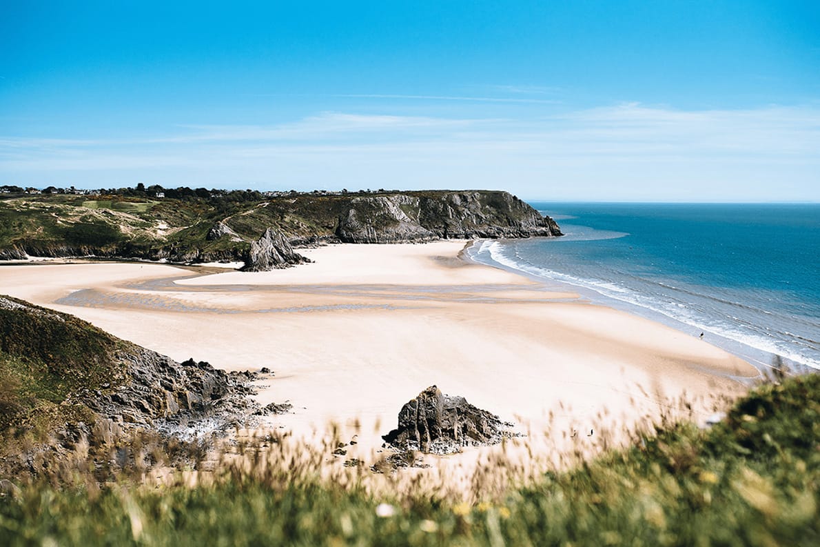 Oxwich Bay beach and nearby coastal paths
