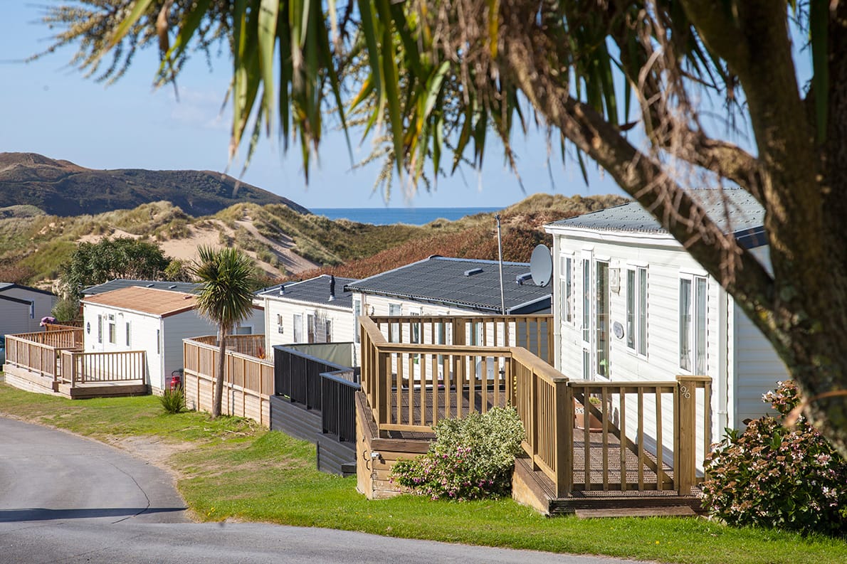 Static caravans and holiday homes at Whiteford Bay